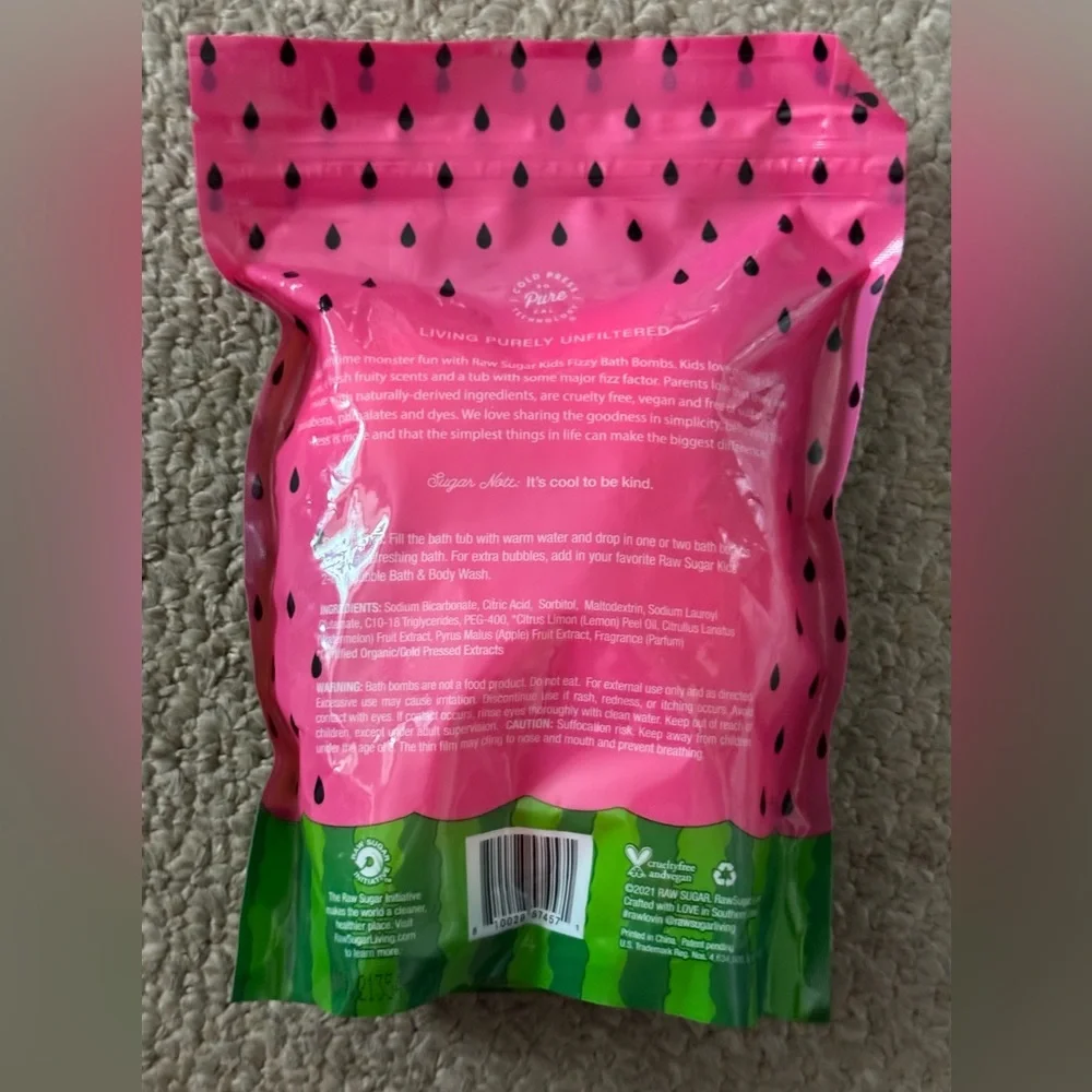 New RAW SEA KIDS Six Watermelon Lemonade Fizzy Bath Bombs